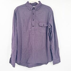 Taylor Stitch x Nothing‎ Major Mens Cotton Popover Half Button Up Shirt Size 42
